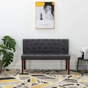 288574 vidaXL Banco 120 cm camurça artificial cinzento