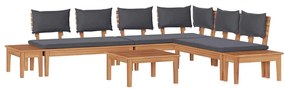 Conjunto de Bancos de Jardim com cortinas 3 pcs