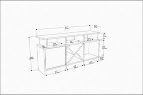 Móvel TV Auburn – Branco – 120 cm x 29,9 cm x 60,6 cm