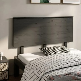 vidaXL Cabeceira de cama 139x6x82,5 cm pinho maciço cinzento