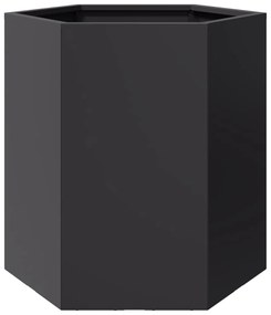 Vaso/floreira de jardim hexagonal 46x40x45 cm aço preto