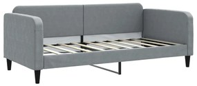 Sofá-cama com gavetão 90x190 cm tecido cinzento-claro