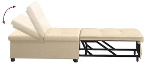 Sofá Cama 3 em 1 com Design Retrátil em Tecido Creme