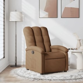 vidaXL Cadeira reclinável tecido castanho