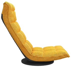 Cadeira de piso giratória tecido amarelo mostarda