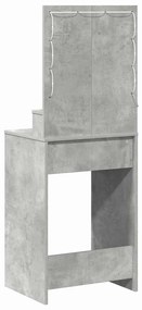 Mesa de Maquilhagem vidaXL com Luzes LED Cinza Concreto 50x41x135 cm