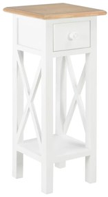 Mesa lateral 27x27x65,5 cm madeira branco