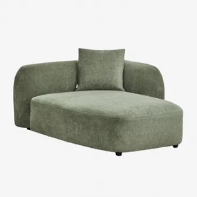 Chaise Longue Direito Para Sofá Modular Em Chenille Coco Tecido Chenille Verde Sálvia - Sklum