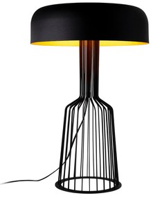 Candeeiro de Mesa Fellini – Preto e Dourado – 36 cm x 57 cm