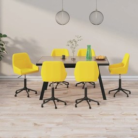 vidaXL Cadeiras de jantar giratórias 6 pcs veludo amarelo mostarda