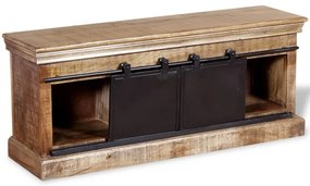 Móvel TV 2 portas deslizantes, mangueira maciça, 110x30x45 cm