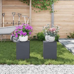 Suportes para Plantas Outdoor Pilar 2 pcs Antracite 24x24x35 cm Aço