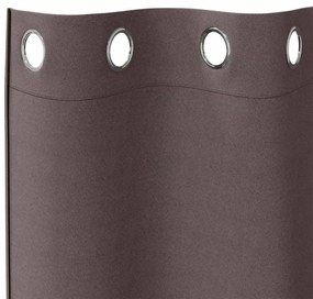 Cortinas 2 pcs Castanho escuro 260 x 140 cm Poliéster