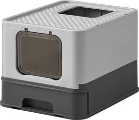 Caixa de areia para gatos com tampa e pá espaçoso Cinzento antracite