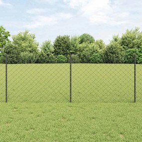 vidaXL Conjunto de Cerca de Jardim Conjunto de 2 Cinza Aço Galvanizado