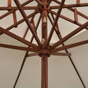 Guarda-sol c/ 2 coberturas e mastro em madeira 270x270 cm nata