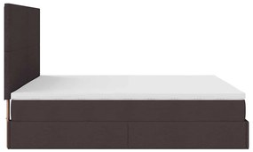 Estrutura de cama otomana com colchão 180x200cm castanho escuro