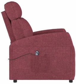 Poltrona elevatória tecido vermelho tinto
