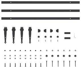 Kit para armário deslizante aço carbono 244 cm