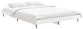 Estrutura cama 140x190 cm derivados de madeira branco brilhante