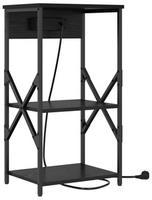 Armário de Cabeceira Carvalho preto 41 x 31 x 76 cm