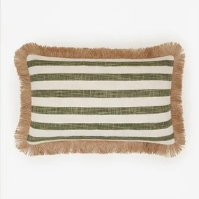 Coussin Retangular 30x50 Cm Em Algodão Paraíba Branco - Verde Pesto - Sklum