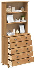 Hutch “ASKIM” Castanho 91x40x199.5 cm Madeira Maciça Pinus
