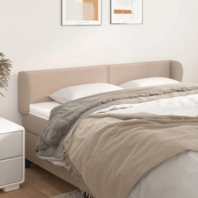 Cabeceira cama abas couro artificial 203x23x78/88 cm cappuccino