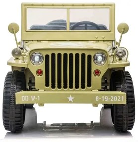 Jeep elétrico para Crianças US ARMY 4X4, três assentos, MP3 player com entrada USB / SD, suspensão em todas as rodas, luzes LED, pára-brisa dobrável,