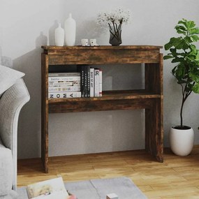 vidaXL Mesa consola 80x30x80 cm derivados de madeira carvalho fumado