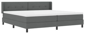 Cama Box Cinza Escuro com Colchão, 200x200 cm, Tecido