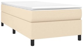 Estrutura de cama 90x190 cm tecido cor creme