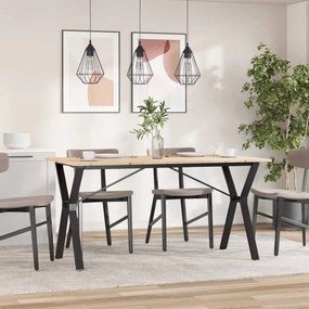 Mesa de jantar estrutura em Y 140x80x75cm pinho e aço