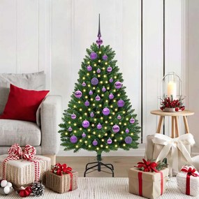 vidaXL Árvore de Natal Artificial Verde 120 cm PVC e Metal