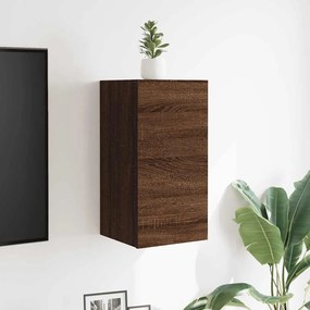 Móveis de TV de parede 2pcs 30,5x30x30 cm cor carvalho castanho