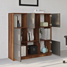 Armário Multiusos VO7 – Nogueira e Antracite – 119,9x121,8x37,6 cm