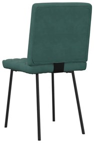 Cadeiras de jantar 4 pcs veludo verde-escuro