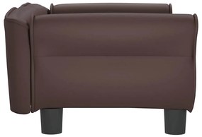 Cama para cães 70x45x30 cm couro artificial castanho