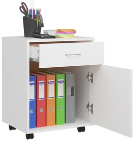 Móvel com rodas 45x38x54 cm derivados de madeira branco