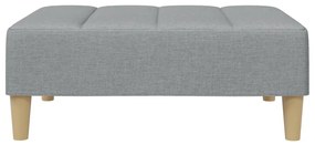 Sofá-cama de 2 lugares c/ apoio de pés tecido cinzento-claro