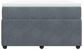 Cama boxspring com colchão 120x200 cm veludo cinzento-escuro