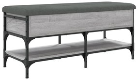 Banco sapateira 102x42x45 cm derivados madeira cinzento sonoma