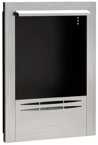 HOMCOM Lareira a etanol em aço inoxidável, capacidade de 0,9 litro, vidro temperado, queima até 3,3 horas, prateado | Aosom Portugal