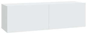Conjunto móveis de TV 7 pcs madeira processada branco