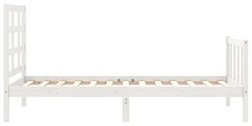 Cama sem colchão 90x200 cm madeira de pinho maciça branco