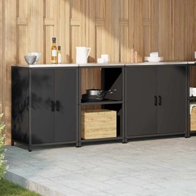 Conjunto de Armazenamento de Cozinha com prateleira Outros 3 pcs Preto