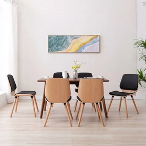 vidaXL Cadeiras de jantar 6 pcs couro artificial preto