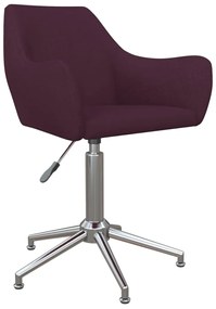 vidaXL Cadeira de escritório giratória tecido roxo