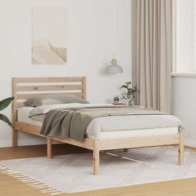 Estrutura da Cama com cabeceira Castanho 90 x 190 cm