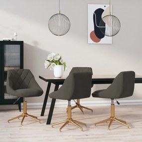 vidaXL Cadeiras de jantar giratórias 4 pcs veludo cinzento-escuro